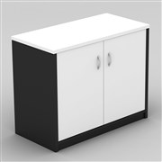 OM STATIONERY CUPBOARD W900 x D450 x H720MM WHITE CHARCOAL