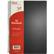 STAT NOTEBOOK A4 7MM RULED 60GSM BLACK PP COVER 240 PAGES