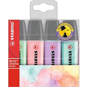 STABILO BOSS HIGHLIGHTER Pastel Assorted Wallet Of 4