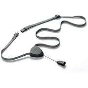 DURABLE LANYARD FLEX WITH BADGE REEL BLACK PACK OF 10