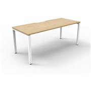 Deluxe Profile Desk No Screen 1500Wx750D Oak Top White Frame