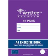 WRITER PREMIUM EXERCISE BOOK A4 8MM RULED 48 PAGES