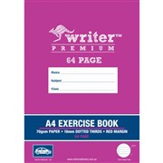 WRITER PREMIUM EXERCISE BOOK A4 18MM DOTTED THIRDS 64 PAGE
