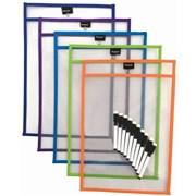 PROTEXT REWRITABLE POCKETS A3 WITH BLACK MARKERS ASSORTED PACK OF 5