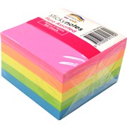 RAINBOW MY CRAFT STICKY NOTES 76X76MM FLURO ASSORTED 500 SHEETS SELF ADHESIVE