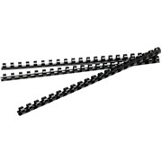 BINDING COMB 6MM 21 LOOP 25SHT CAP BLACK BX100 PLASTIC 45500 REXEL