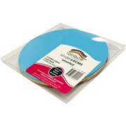 RAINBOW KINDER CIRCLES MATTE 180MM 80GSM ASSORTED PACK OF 100