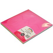 RAINBOW KINDER SQUARES FLURO 250MM 85GSM ASSORTED PACK OF 100