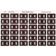 ALPHABETICAL COLOUR CODING LABEL SHEET K PK OF 180