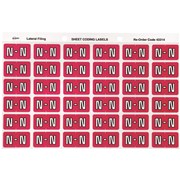 ALPHABETICAL COLOUR CODING LABEL SHEET N PK OF 180