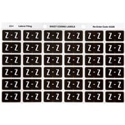 ALPHABETICAL COLOUR CODING LABEL SHEET Z PKT OF 180