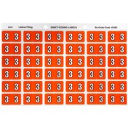 AVERY NUMERIC CODING LABEL 3 SIDE TAB 25X38MM RED PACK OF 180