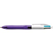 BIC 4 COLOUR BALLPOINT PENS RETRACTABLE GRIP FASHION PACK OF 10