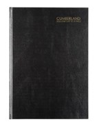 CUMBERLAND CLASSIC DIARY DAY TO PAGE CASEBOUND A4 BLACK