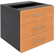 FIXED PEDESTAL BEECH IRONSTONE 3 DRAWER TO SUIT RAPID WORKER DESK