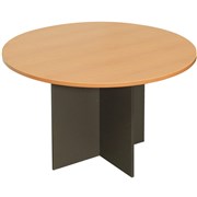 Rapid Worker Meeting Table 1200 Diameter Round Top Beech and Ironstone