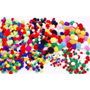 JASART POM POMS CHRISTMAS GLITTER ASSORTED PK150