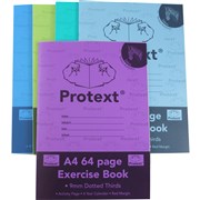 PROTEXT EXERCISE BOOK A4 64 page 9mm D T Zebra