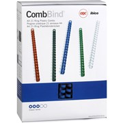 PLASTIC COMB 21 RING BINDING COILS 16MM BLUE BEP16BL100 BX100 5347106