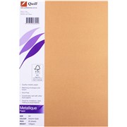 QUILL A4 METALLIQUE PAPER 120gsm Autumn Gold PK25