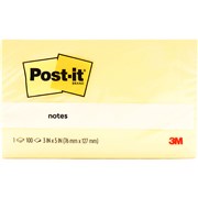 POSTIT 655 NOTES 3M YELLOW 75X125MM SINGLE PAD