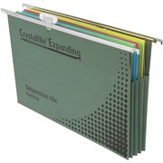 CRYSTALFILE SUSPENSION FILES FCAP EXPANDING GREEN COMPLETE 90MM GUSSETTED Pack of 10