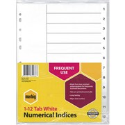 A4 MARBIG PVC 112 DIVIDERS WHITE ACO 35031 SET