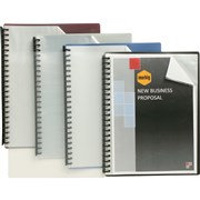 A4 MARBIG REFILLABLE DISPLAY BOOKS CLEAR FRONT BLUE 20 POCKET