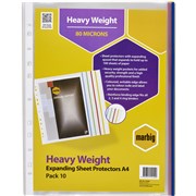 A4 MARBIG COPYSAFE EXPANDING SHEET PROTECTORS 80 MICRON PK10