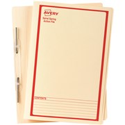 AVERY SPIRAL SPRING ACTION FILES BUFF PRINTED RED