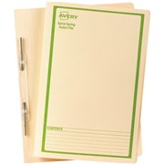 AVERY SPIRAL SPRING ACTION FILES BUFF PRINTED GREEN EACH