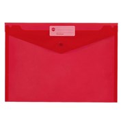 A4 PP WALLET  BUTTON RED DOCULOPE