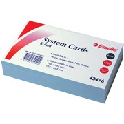 75X125MM SYSTEM CARDS RULED BLUE PK100