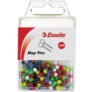 ESSELTE PINS MAP 4x17MM ASSORTED 45108 PK200 PK 2 X PK100