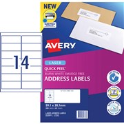AVERYECO L7163 MAILING LABELS Laser 14Sht 991x381mm BX20