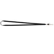 LANYARD FLAT WITH SWIVEL CLIP BLACK ID SECURITY PK10