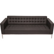 VENUS LOUNGE CHAIR THREE SEATER BLACK PU