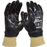 MAXISAFE BLUE KNIGHT NITRILE FULLY DIPPED GLOVES KNIT WRIST Medium