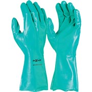 MAXISAFE CHEM RESISTANT GLOVES Green Nitrile Chemical 33cm Extra Large