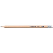 STAEDTLER NATURAL EXAM PENCIL 2B WITH ERASER TIP PK12
