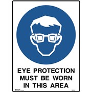BRADY MANDATORY SIGN Eye Protection 450x600mm Metal