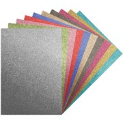 ZART IRON ON SHEETS ASSORTED GLITTER COLOURS A4 PACK OF 10