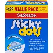 SELLOTAPE STICKY DOTS REMOVABLE 990003 BULK PACK OF 1600 DOTS