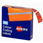 ALPHABETICAL COLOUR CODING LABELS  D  BOX OF 500 BX500