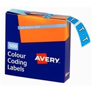 ALPHABETICAL COLOUR CODING LABELS  T  BOX OF 500 BX500
