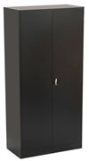METAL STATIONERY CUPBOARD 900W X 450D X 1850MMH BLACK